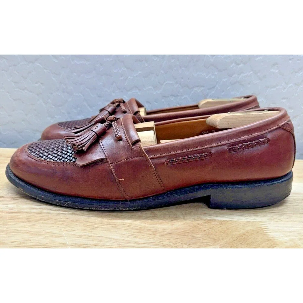 Mens‎ Allen Edmonds Cody Brown Leather Tassel Loafers Shoes Size 9.5 D